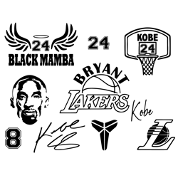 black mamba 24 bundle basketball team svg digital download