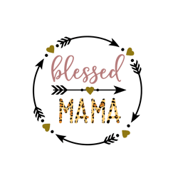 blessed mama leopard pattern svg, mothers day svg, mama svg, blessed mama svg
