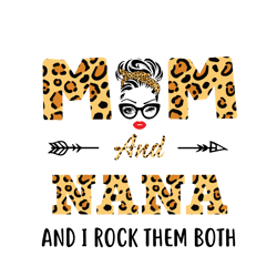 i have two titles mom and nana leopard plaid svg, mothers day svg, mom svg, nana svg