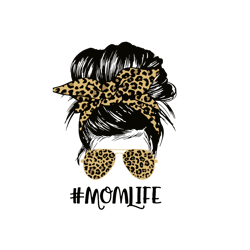 mom life messy hair bun leopard svg, mothers day svg, mom svg, mommy svg