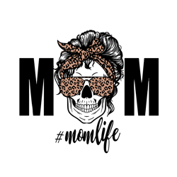 mom life skull cheetah svg, mothers day svg, mom svg, mom skull svg, skull svg