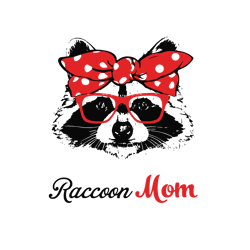 racoon mom with dot turban svg, mothers day svg, mom svg, best mom svg, racoon svg