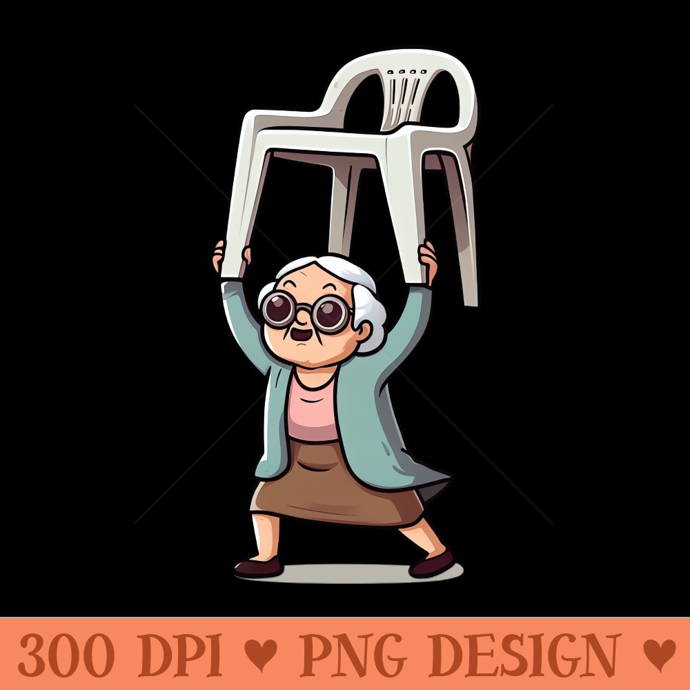 Grandma defies gravity - PNG Designs - Flexibility