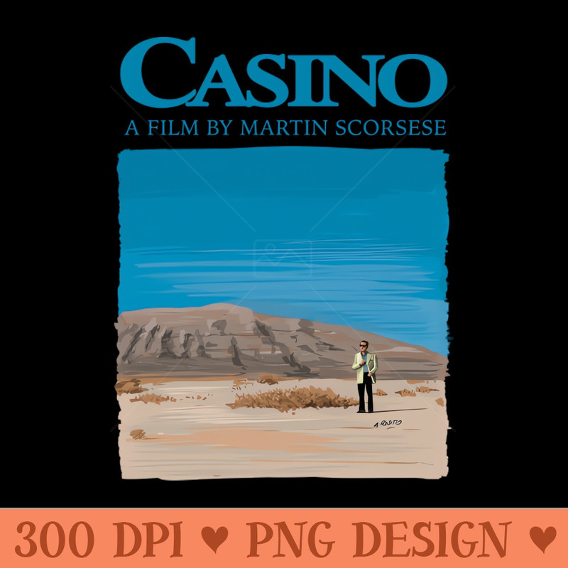 Casino by Martin Scorsese Illustration Desert Scene - PNG Downloadable Art - Unique