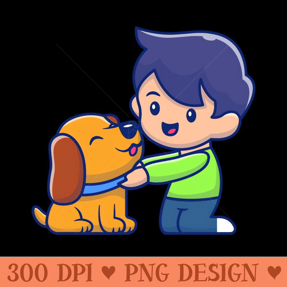 Cute boy with dog - Transparent PNG - Popularity