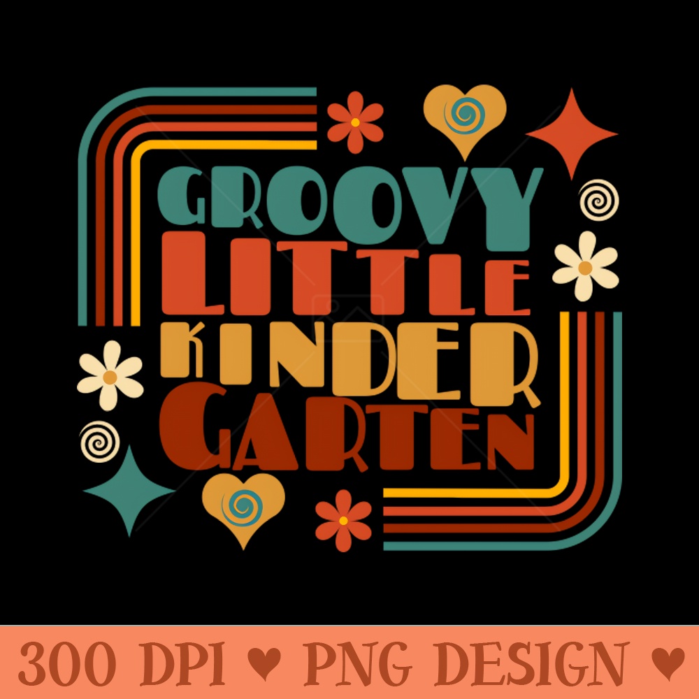 Groovy Little KINDERGARTEN - PNG Downloadable Resources - High Quality 300 DPI