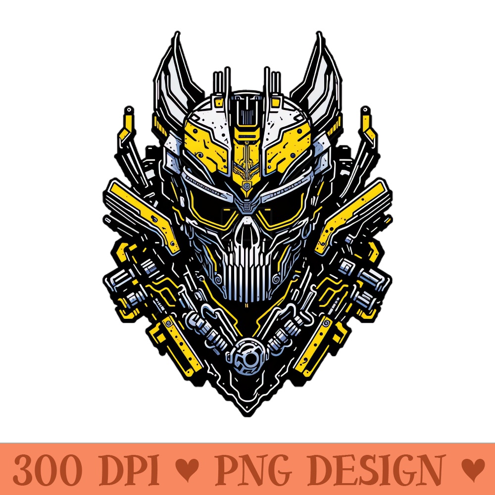 Mecha Skull S03 D12 - Download PNG Graphics - High Quality 300 DPI