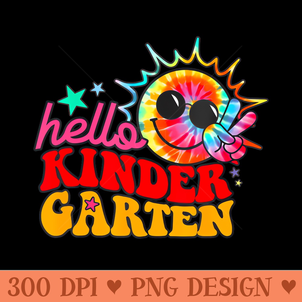 Hello Kindergarten Colorful Back To School Retro Peace - PNG Download Pack - Convenience
