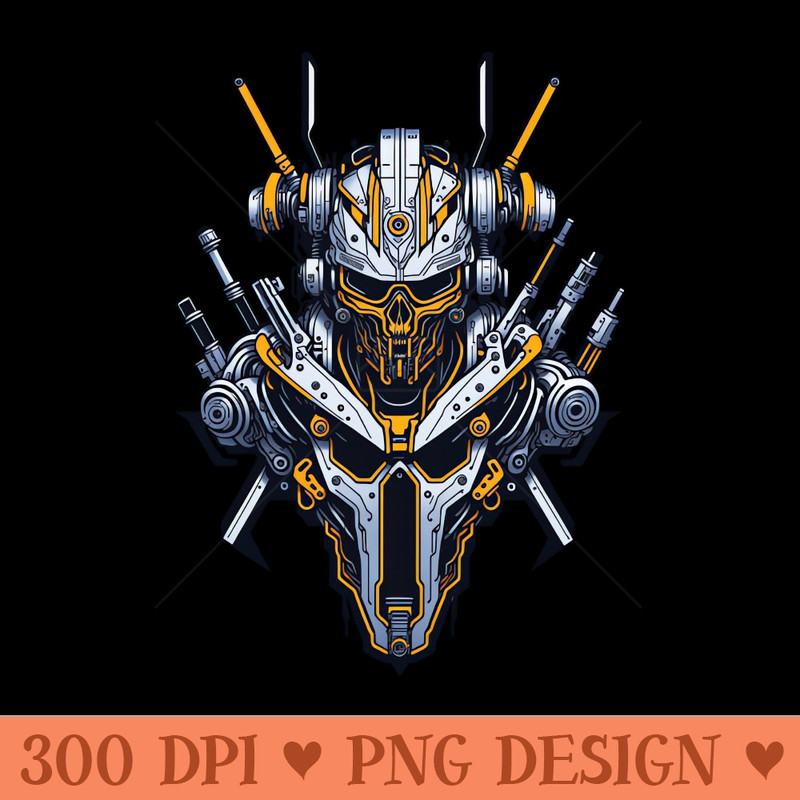 Mecha Skull S03 D31 - Digital PNG Files - Professional Design