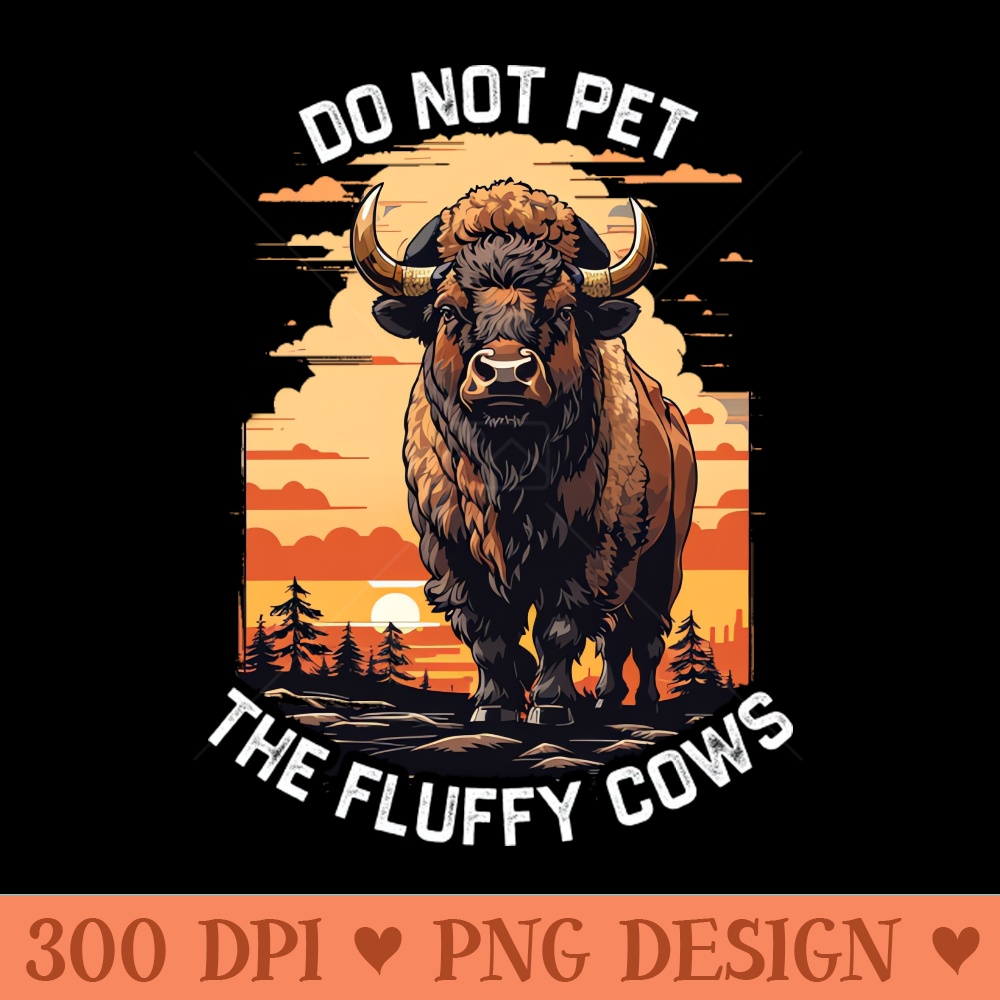 Do Not Pet The Fluffy Cows Bison - Download PNG Graphics - Variety