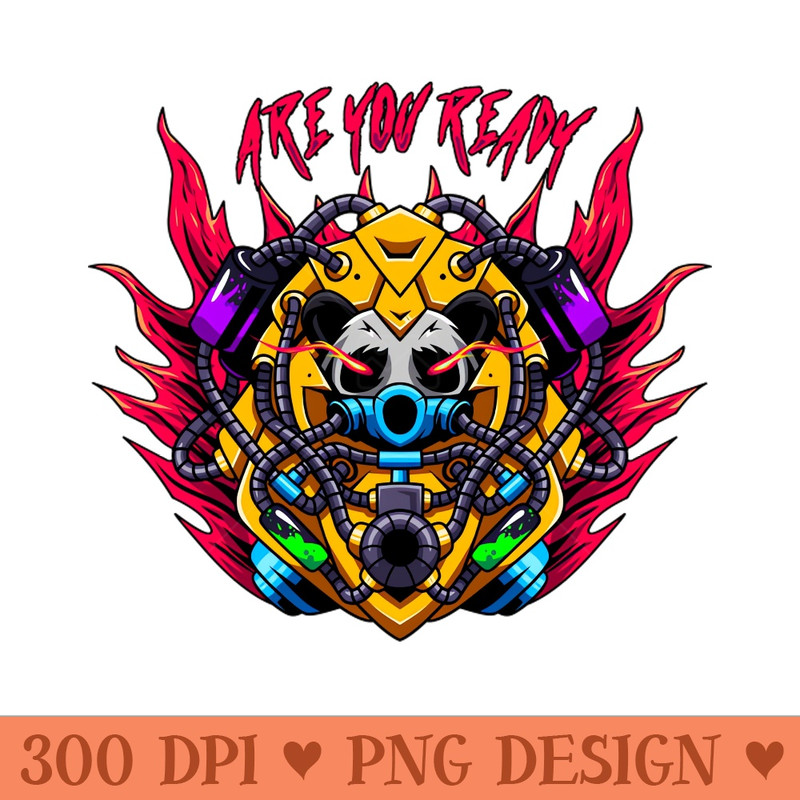 Panda mecha illustration artwork - Digital PNG Graphics - Popularity