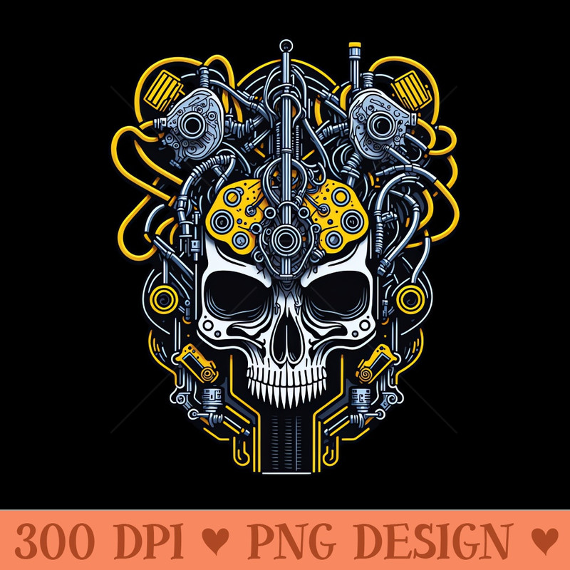 Mecha Skull S01 D18 - PNG Artwork - Customer Support