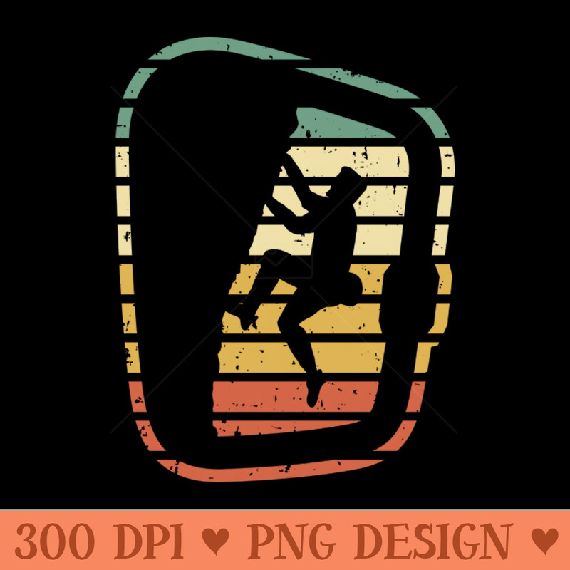 Climbing Rock Climber Carabiner Retro Design - PNG Printables - Customer Support
