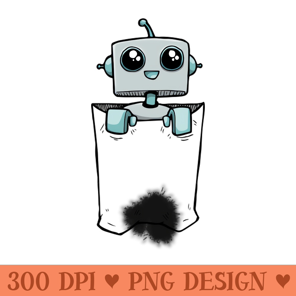 PocketBot with oil stain - Downloadable PNG - Good Value