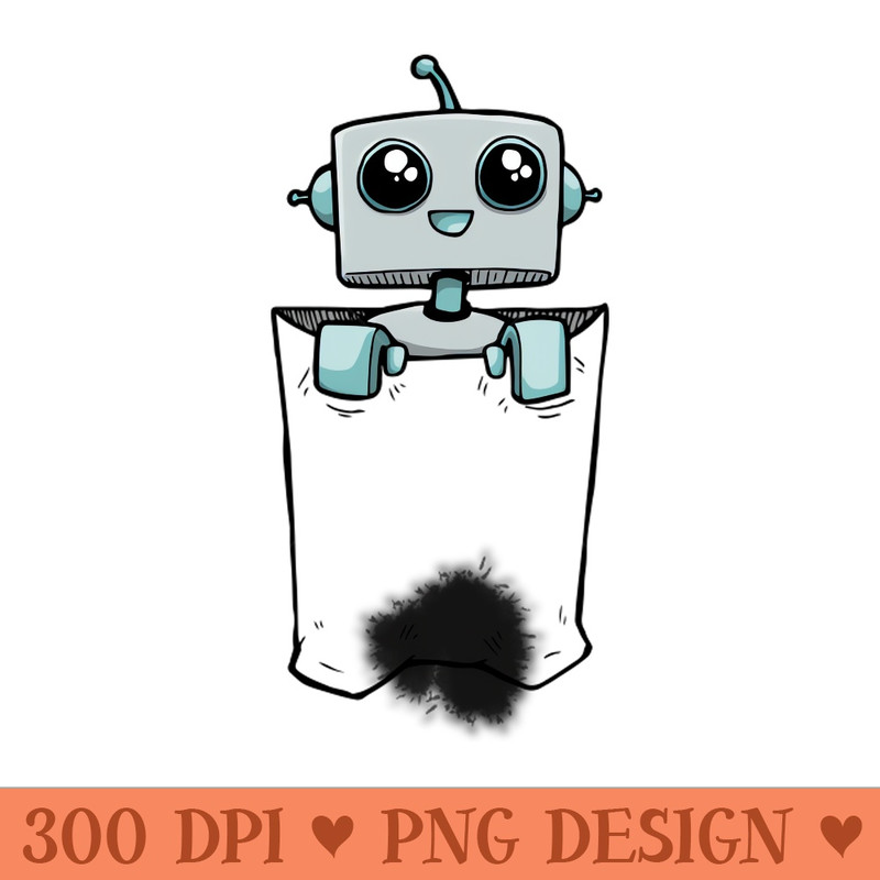PocketBot with oil stain - Downloadable PNG - Good Value