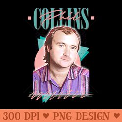 phil collins retro 80s aesthetic fan design - png file download