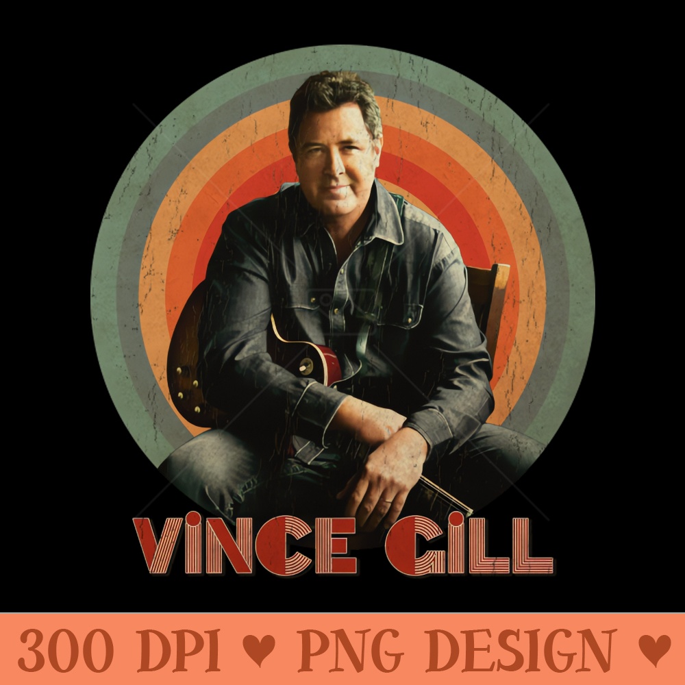 Vince Gill Retro Vintage - High Quality PNG - Variety