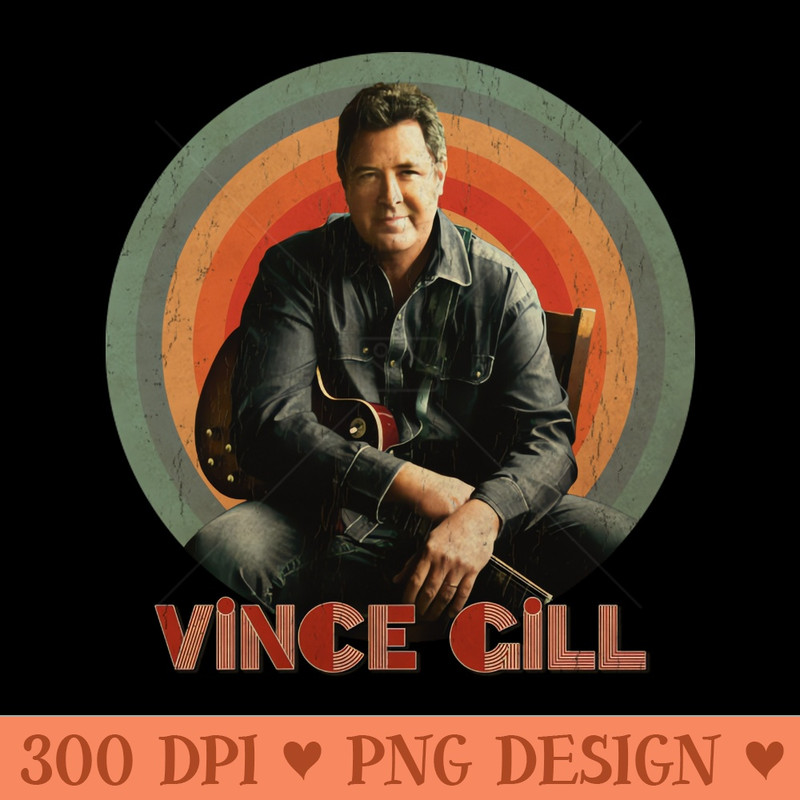 Vince Gill Retro Vintage - High Quality PNG - Variety