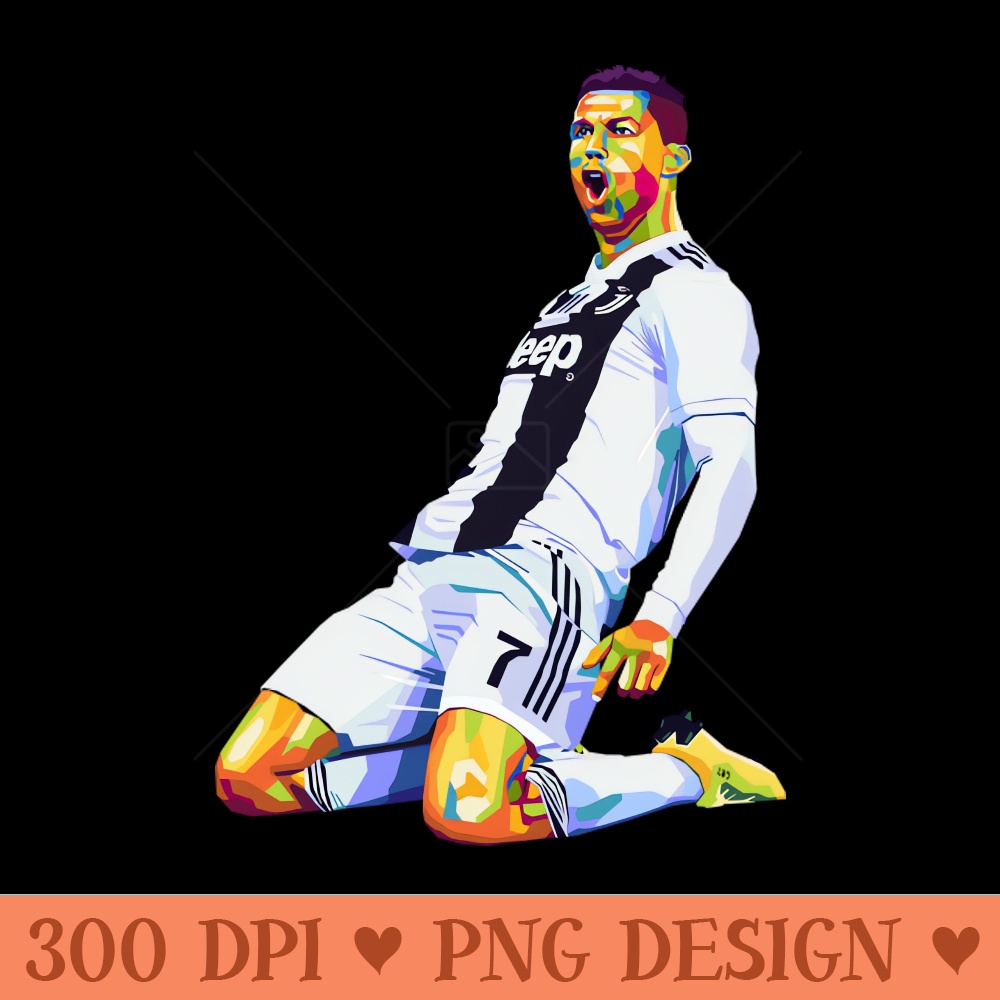 Ronaldo celebration pop art - Downloadable PNG - Customer Support