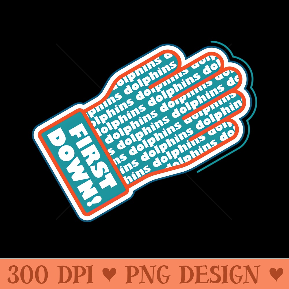 First Down Dolphins - PNG Designs - Unique