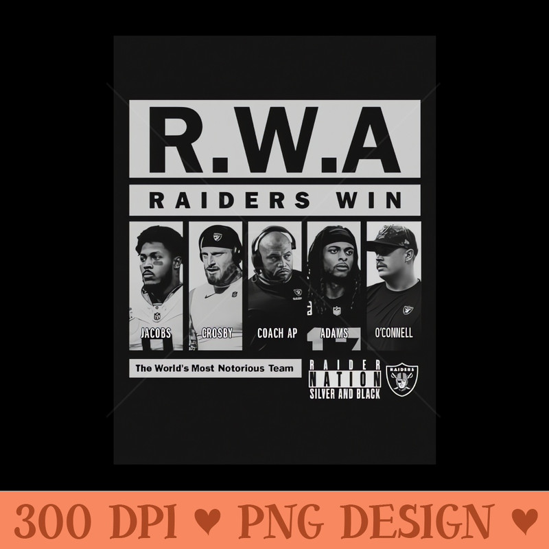 R.W.A Raiders - PNG Designs - Professional Design