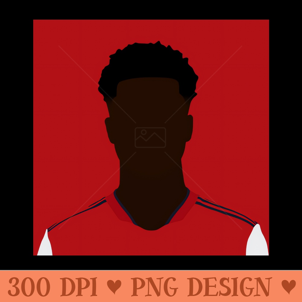Bukayo Saka Minimalistic Face Art - Sublimation PNG Designs - Popularity