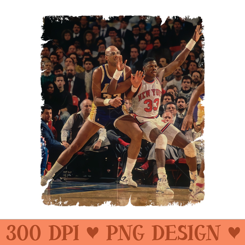 Kareem Abdul Jabbar vs Patrick Ewing - Sublimation PNG - Convenience