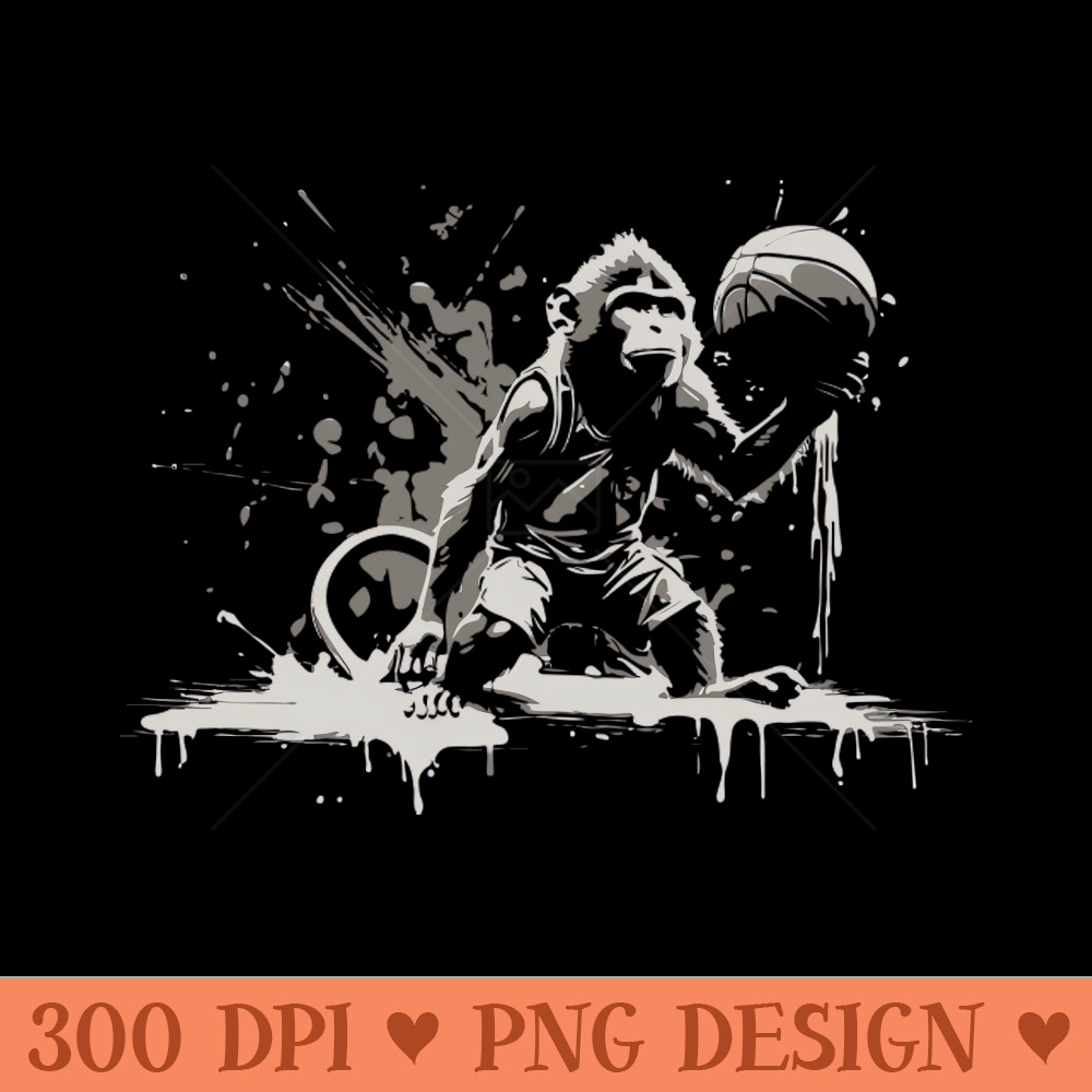 monkey play basketball - PNG Clipart - High Quality 300 DPI