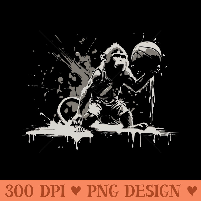 monkey play basketball - PNG Clipart - High Quality 300 DPI