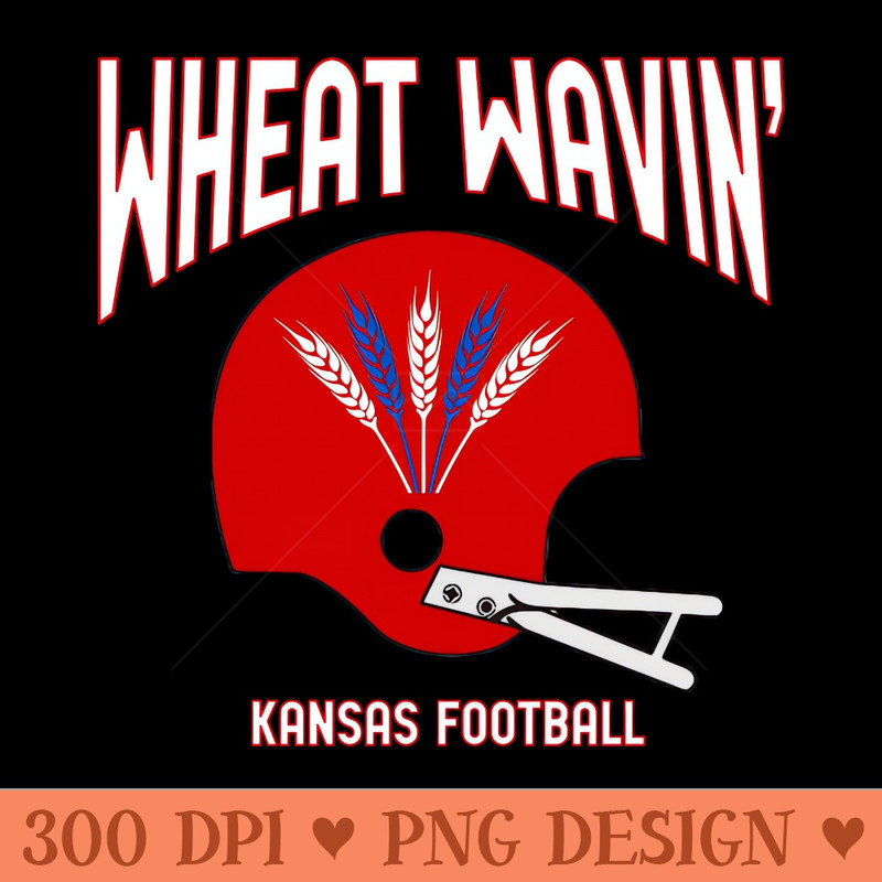 Wheat Wavin KU Football Blue - Vector PNG Download - Unique