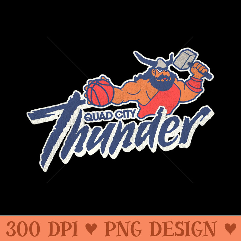 Defunct Quad City Thunder Basketball Team - Downloadable PNG - Professional Design
