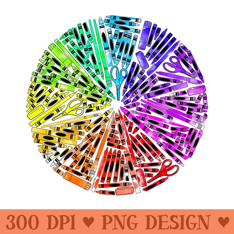 School Supply Color Wheel - Digital PNG Art - High Quality 300 DPI
