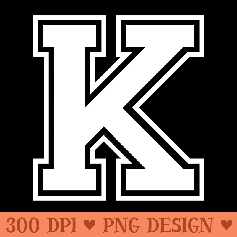 Initial Letter K Varsity Style Design - Free PNG Downloads - Customer Support