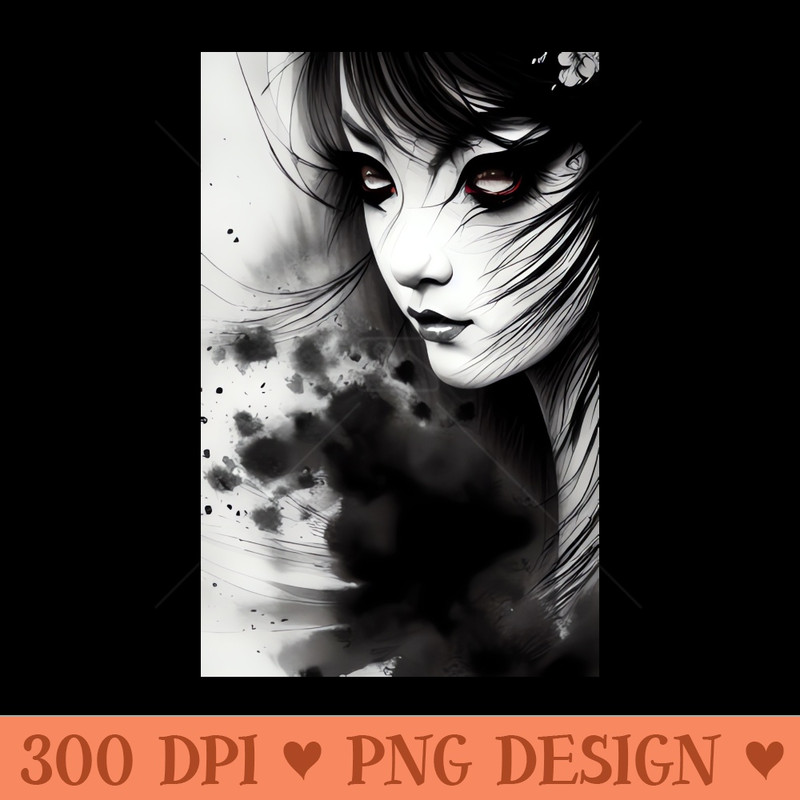 Gothic manga girl - PNG Printables - Flexibility