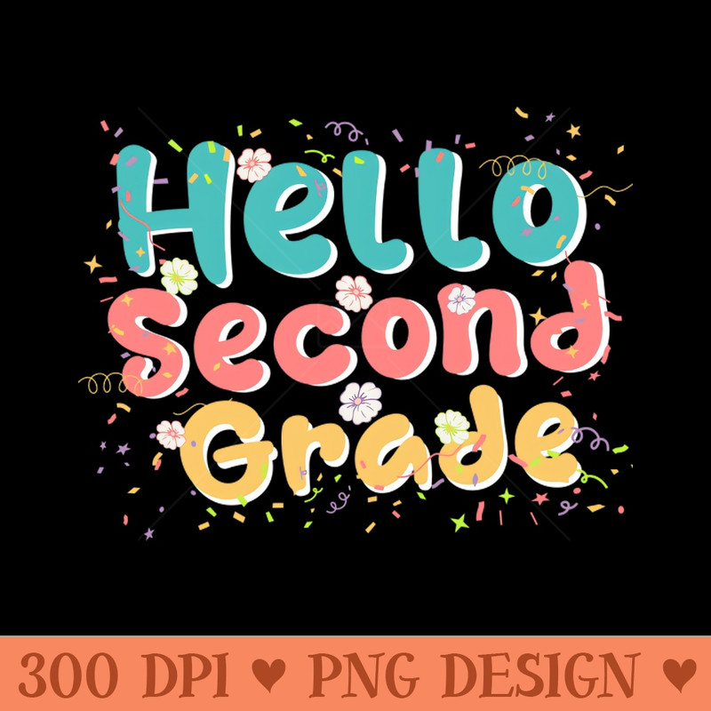 Second Grade Rainbow Girls Boys Teacher First Day Of Shool - Premium PNG Downloads - Good Value