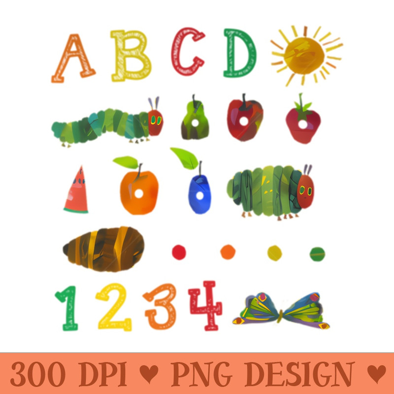 Cute Caterpillar Transformation Back To School - Digital PNG Files - Customer Support