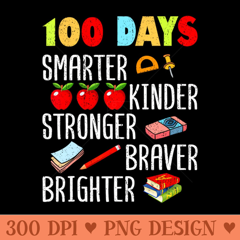 Smarter Kinder Stronger Brighter 100 Days Of School Teacher - Transparent PNG - Flexibility
