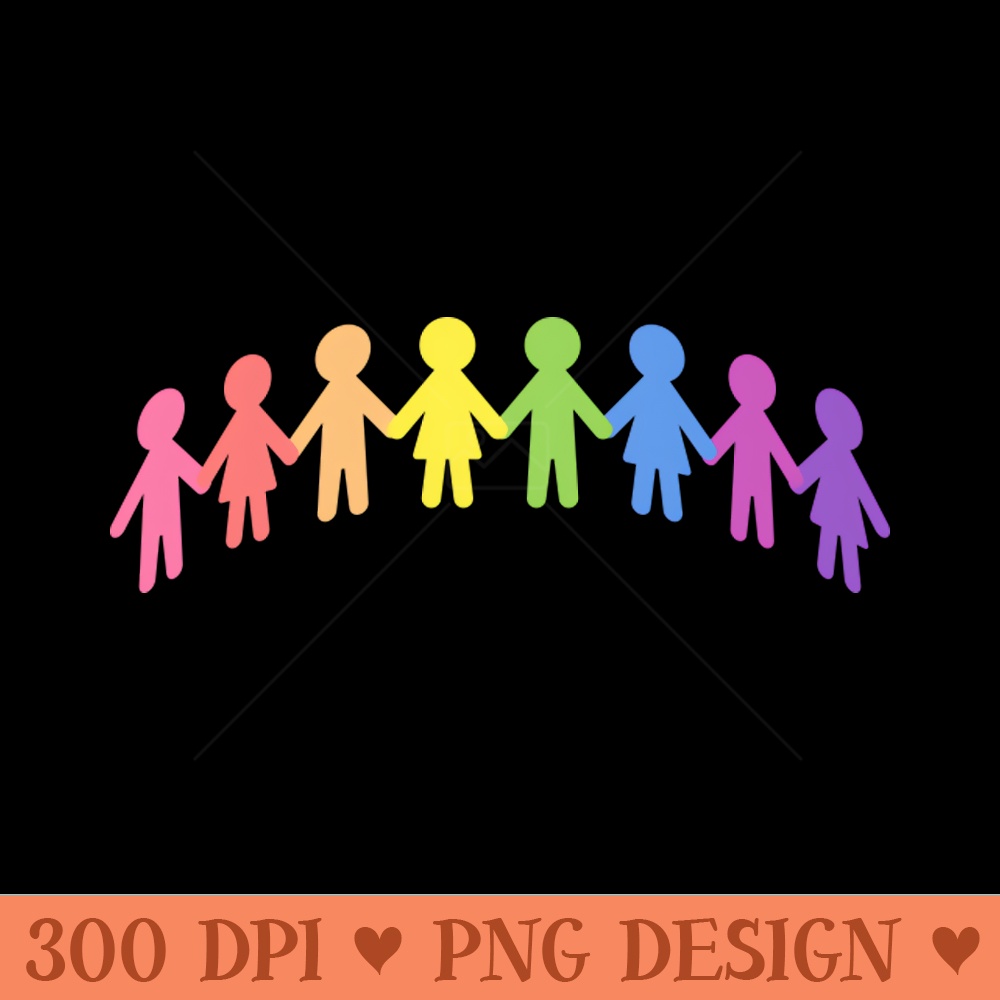 Paper People Or Doll Chain Semi Circle - PNG Downloadable Art - Variety