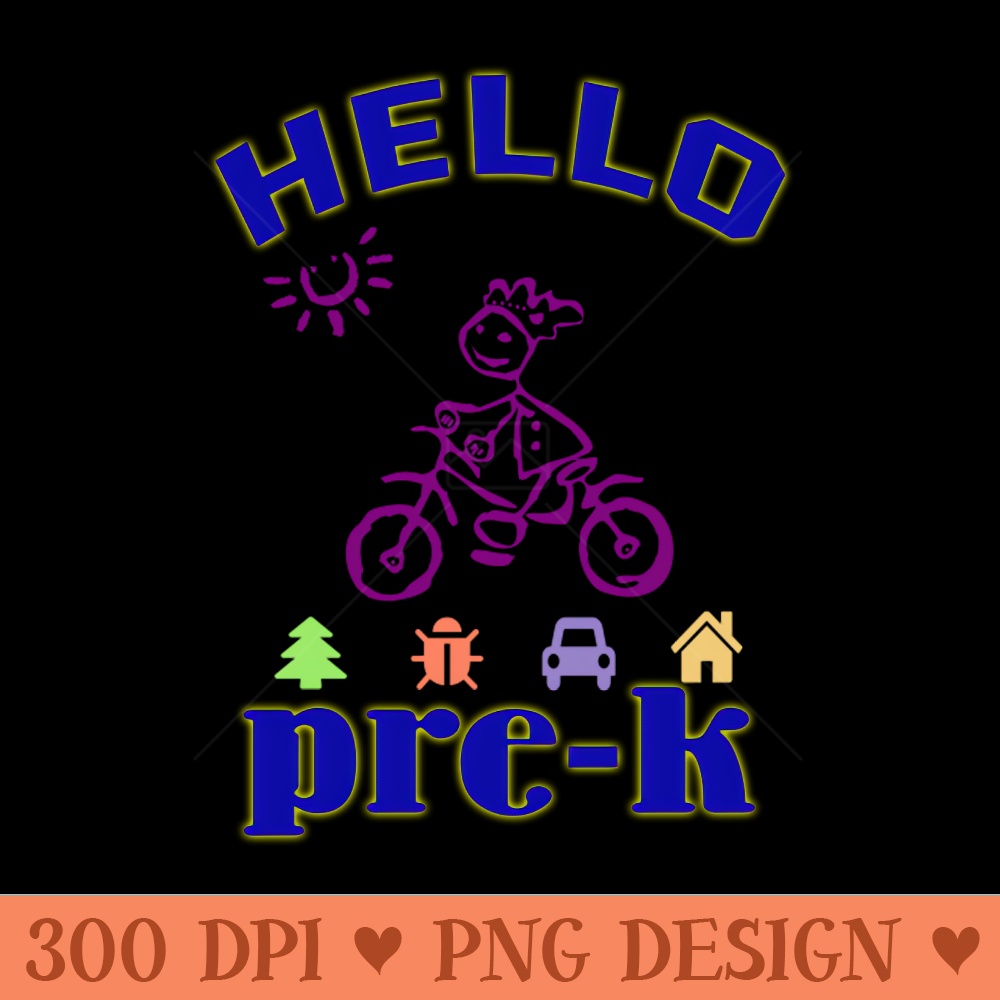 Hello PreK, Kindergarten Welcome Design - Digital PNG Download - Customer Support