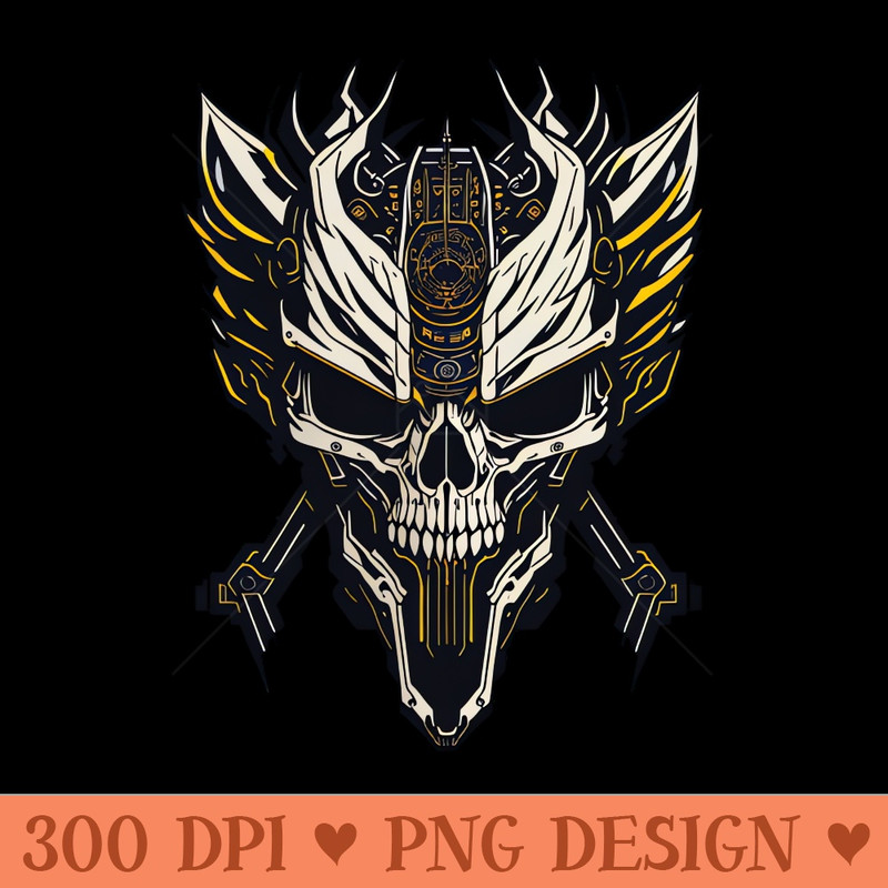 Mecha Skull S02 D34 - Sublimation PNG Designs - Professional Design