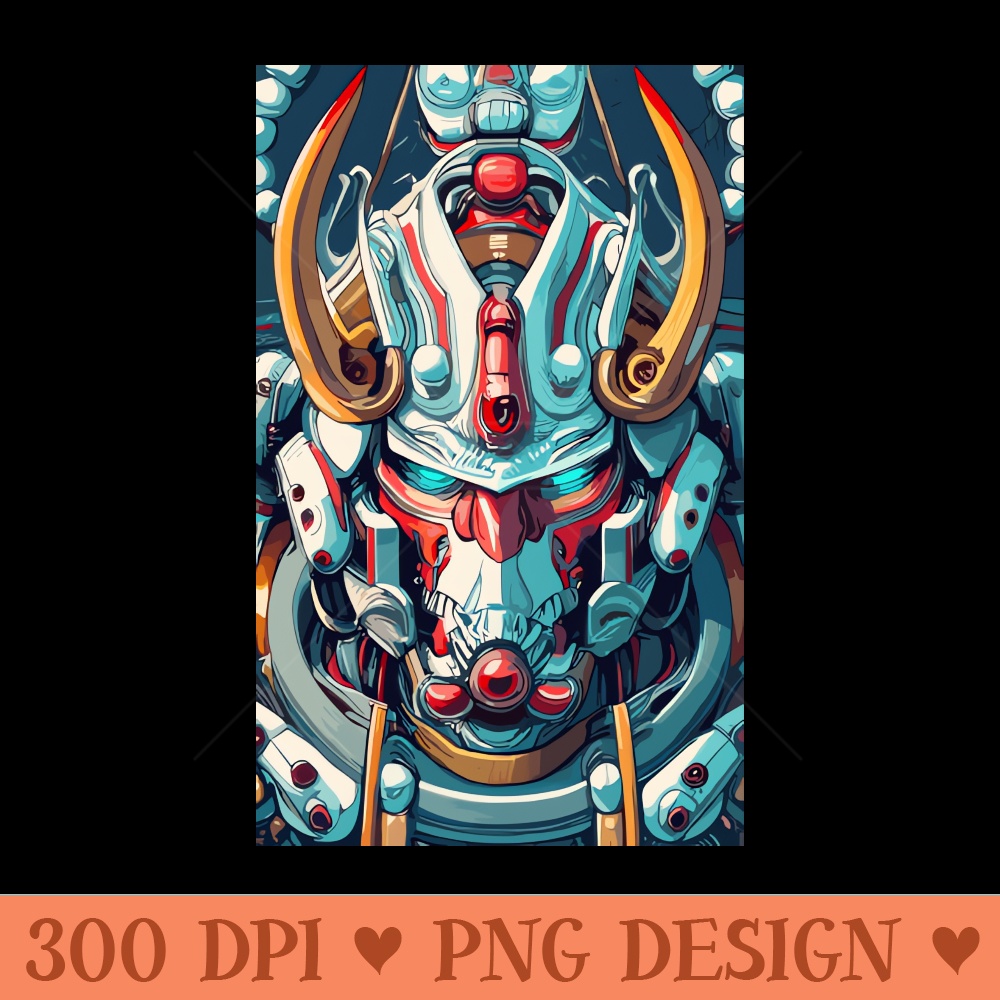 Mecha Oni Samurai Mask - Sublimation PNG - Latest Updates