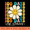 Groovy Happy 100Th Day Of School Smile Face Flower Kid - PNG Graphics - Unique