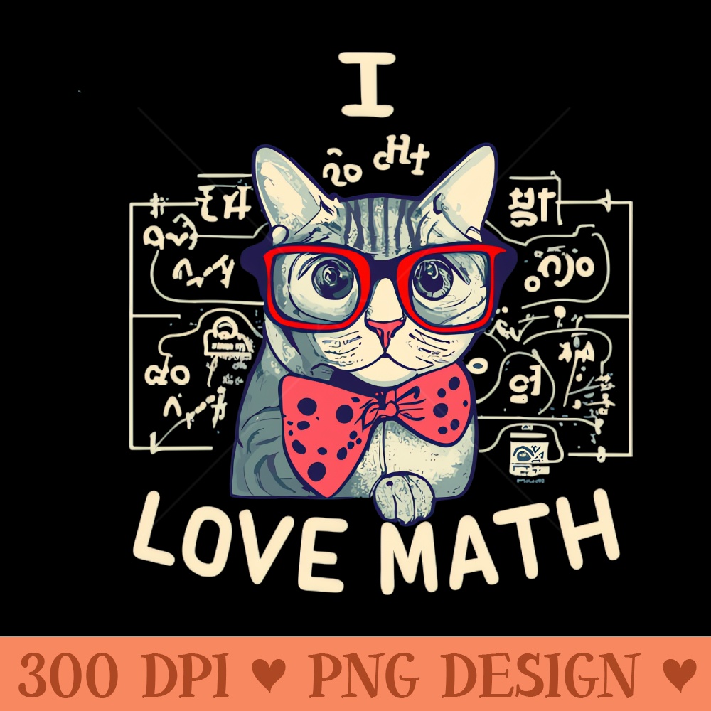 I Love Math design - Digital PNG Art - Unique