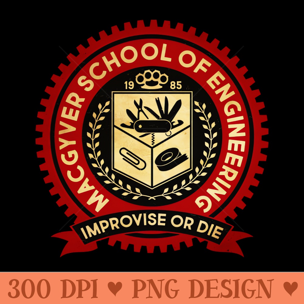 MacGyver School Of engineering Vintage - Digital PNG Download - Variety