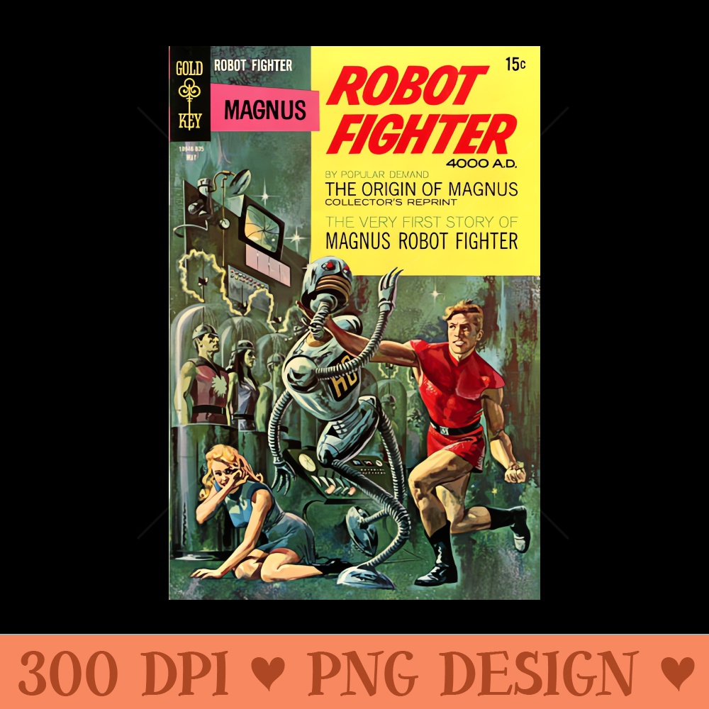 Gold Key Magnus Robot Fighter Comic Book Cover - Free PNG Downloads - High Quality 300 DPI