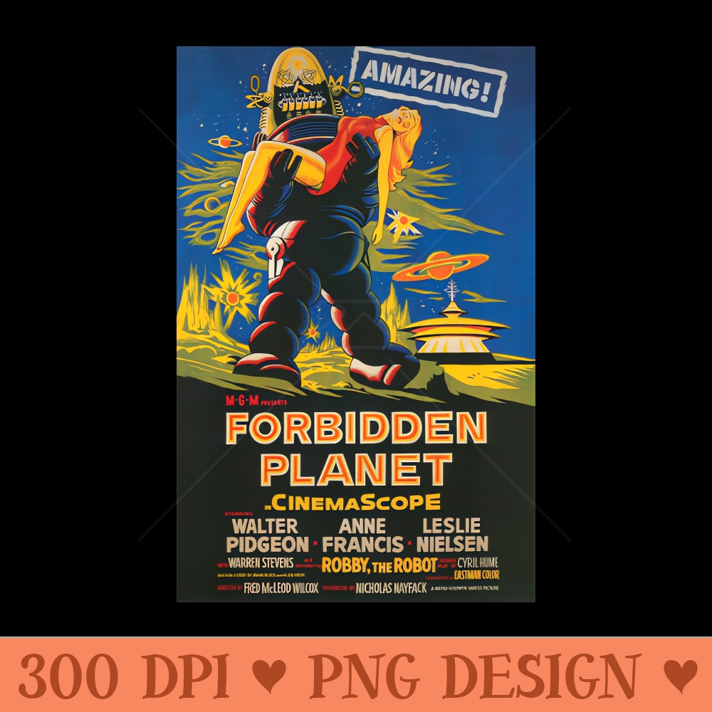 Classic Science Fiction Movie Poster Forbidden Planet - PNG Download Library - Customer Support