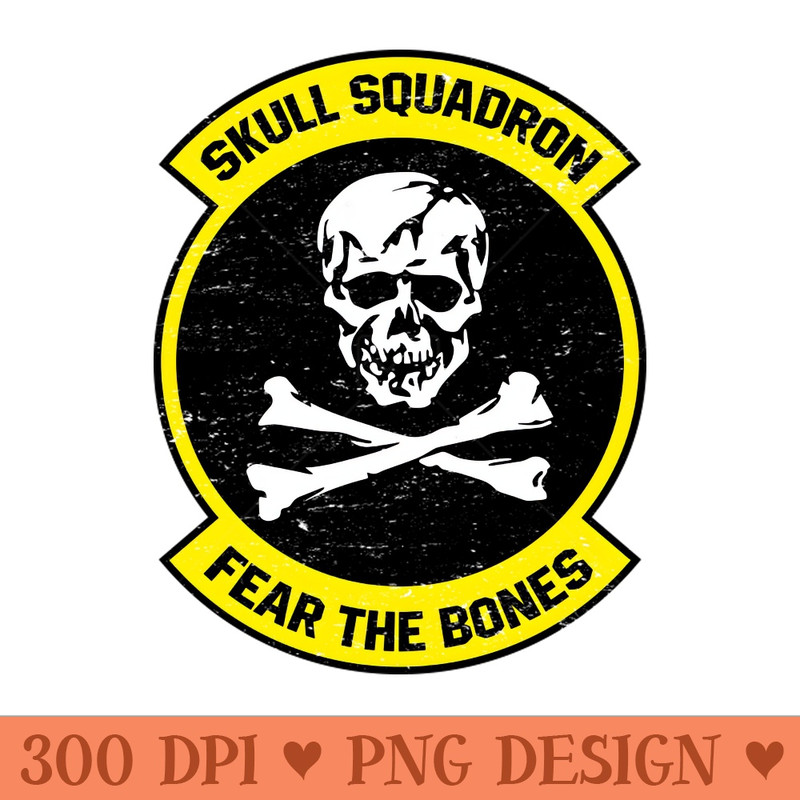 Skull Squadron Patch Only - High-Quality PNG Download - High Quality 300 DPI