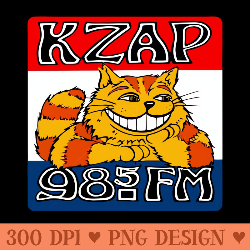 KZAP Radio Station - Digital PNG Art - Professional Design