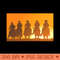 Five Cowboys ride at Sunset - Instant PNG Download - Professional Design