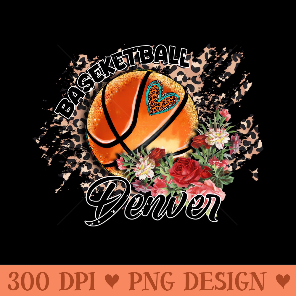 Aesthetic Pattern Denver Basketball Gifts Vintage Styles - PNG Download - Professional Design